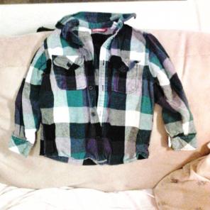 Green patterned shirt