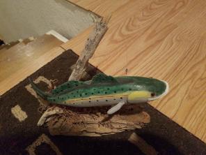 Hand carved fish decoration..