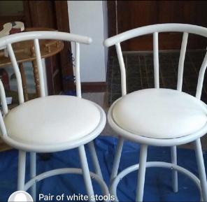 2 Heavy Duty Gorgeous White Stools