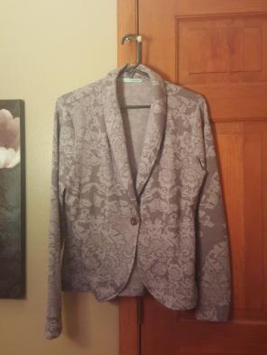 Maurices Gray Floral Blazer Large