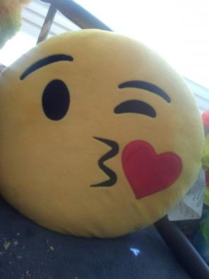 Winking kiss Emoji pillow