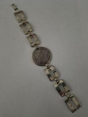 Vintage Sterling Unisex Aztec Bracelet