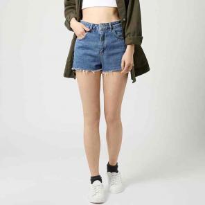 TopShop High Waisted Moto Mom Jean Short