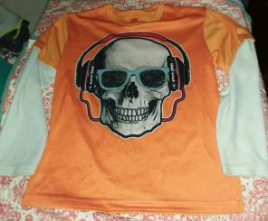 10/12 Boy's Skull L/S T-shirt Pj's Top