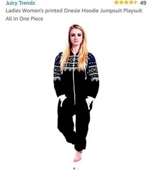 Ladies Onesie Hoodie Jumpsuit NEW!