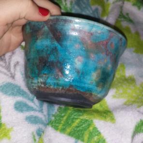Handmade clay bowl