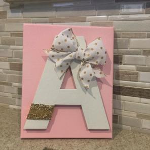 Glam 8x10 Letter A In Gold And White