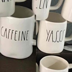 Rae Dunn yasss and caffeine mugs