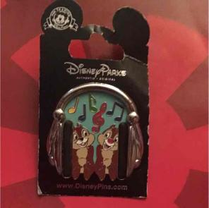 Chip & Dale With HeadPhones Disney Pin