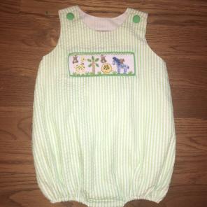 3T Boys Bubble Smocked Zoo Animals
