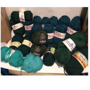 Green Wool Yarn Bundle