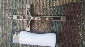 Antique priest belt wooden and metal cro