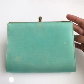 Vintage Antique Teal Clutch Wristlet