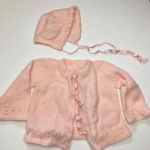 newborn vintage sweater and hat set
