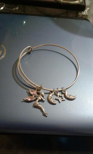 New ss pink cz fairy charm bracelet.