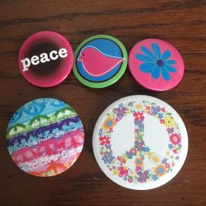 Colorful 5pc Peace Button Set