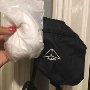 Valley rock climbing bag with chalk