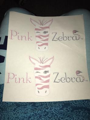 Pink Zebra Decal- You Get 1