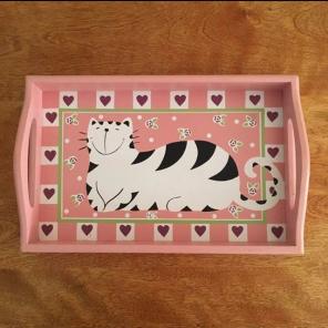 Cat Pink Serving Tray