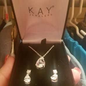 Diamond necklace and earring set