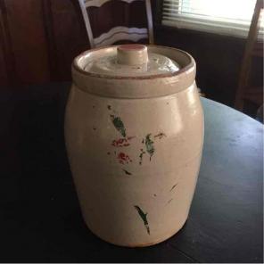 VINTAGE CROCK WITH LID