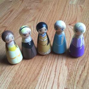 Handmade Peg Doll Princess Collection